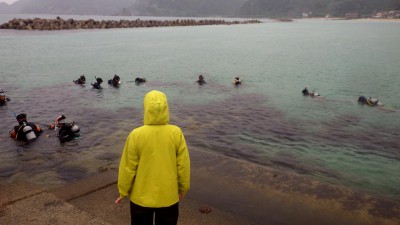 海底清掃ダイバー