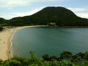 魚見台上からの佐津ビーチ全景