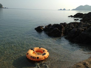 ８月１４日朝の佐津ビーチ