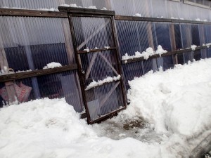 簡易雪囲いの出入り口