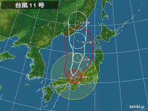 台風11号通過後