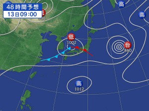 ８月１３日の天気図