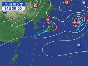 ８月１４日の天気図