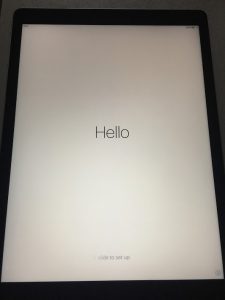 購入して電源を入れた瞬間のiPad