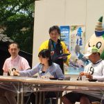 梅雨時期に開催されますが、雨に遭遇したことのない「初夏!ジオパークで食べる イカソーメン早食い大会」