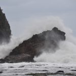 台風21号一過の今子浦~しけで大迫力の「かえる島」と「大引の鼻」