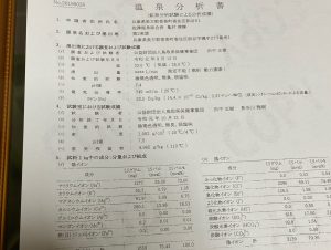 温泉分析表