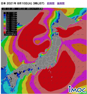台風通過後の日本沿岸波浪予想