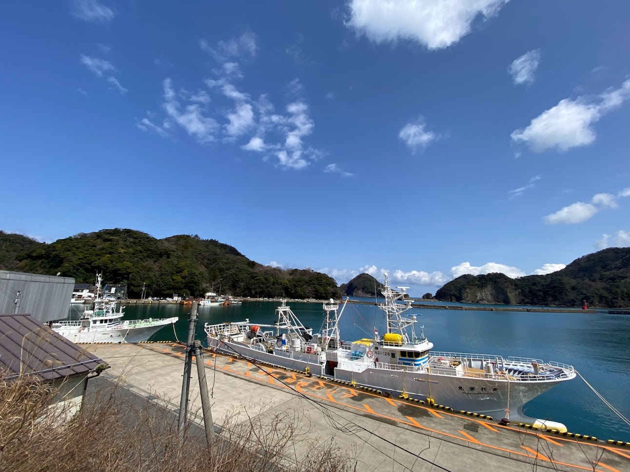 柴山港へ帰港した底引網漁船