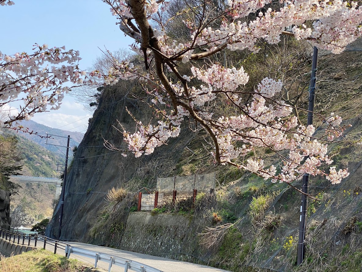 遠くに余部橋梁