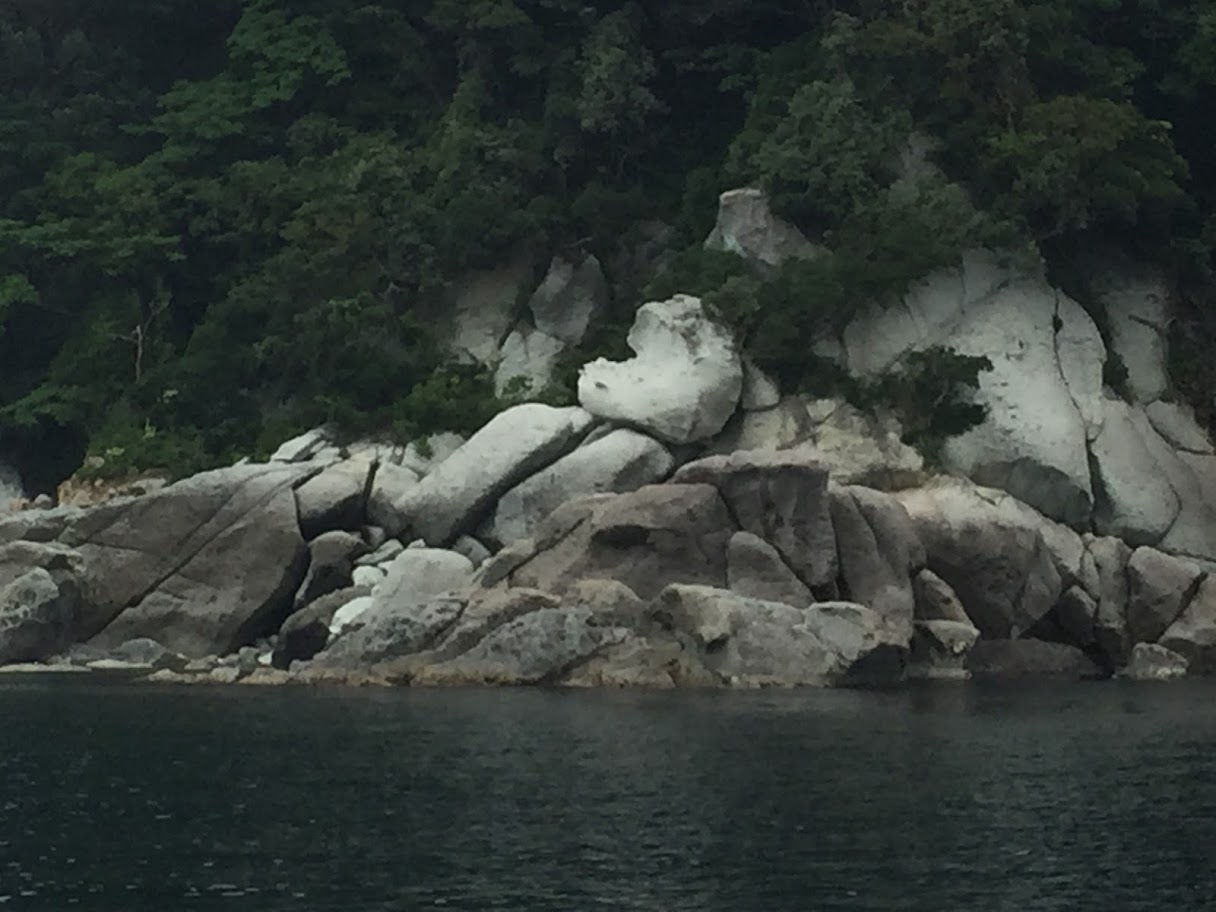 今子浦沖の白石島でみられるハート岩