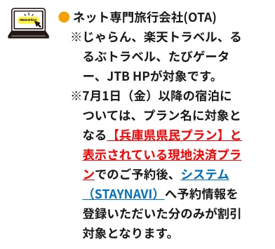 兵庫県民割が適用可能な宿泊予約サイトについて