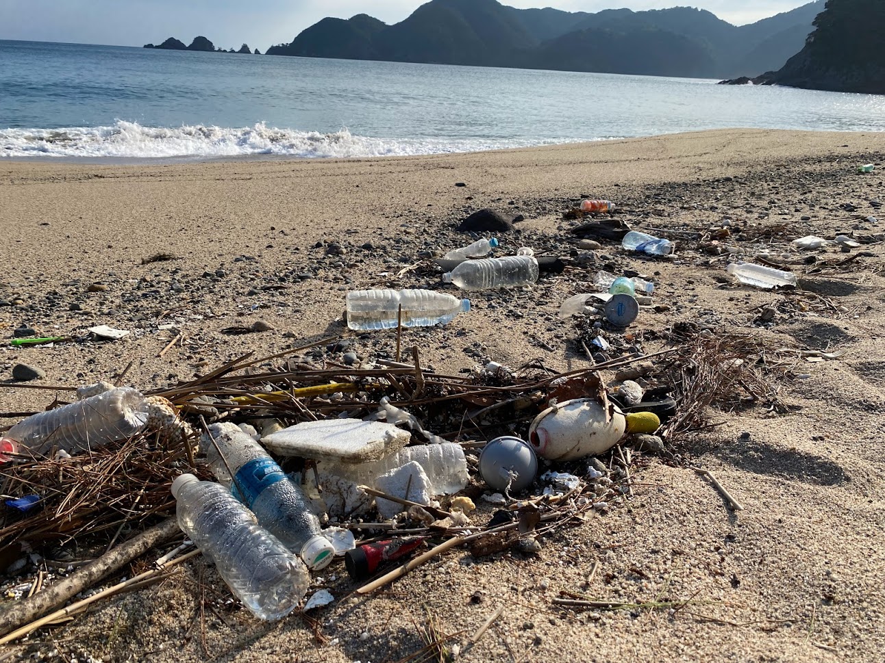 佐津海岸の漂着ごみ