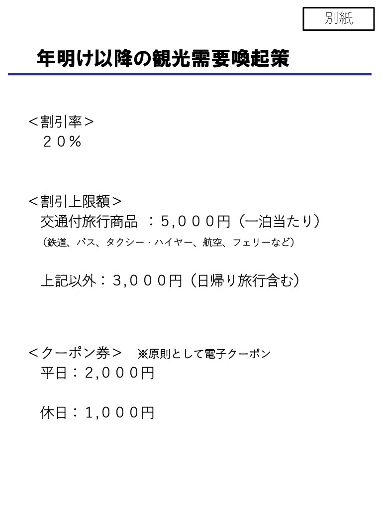 全国旅行支援を年明けにも実施！