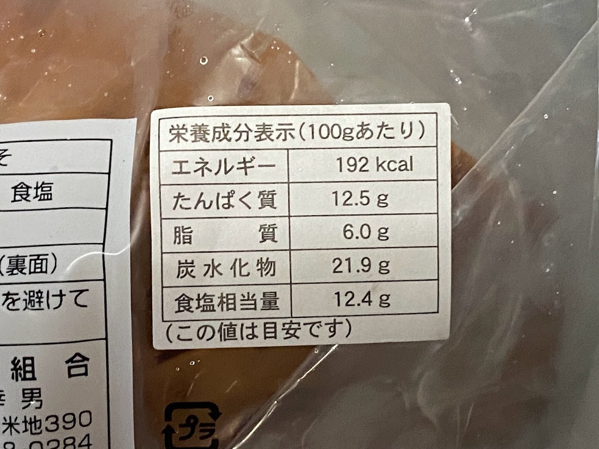 米地みその塩分量は100gあたり12.4g