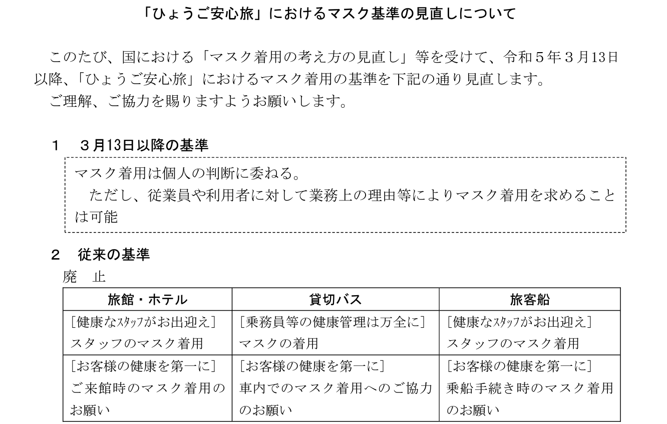 あくまでマスクに関するアナウンスのみ