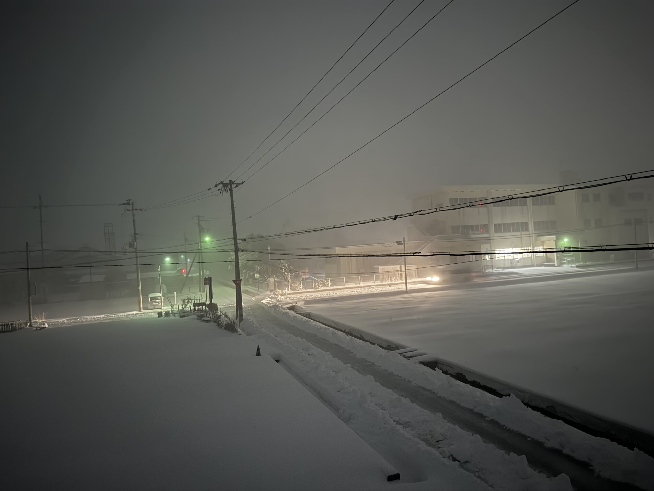 香住の積雪は15センチほど