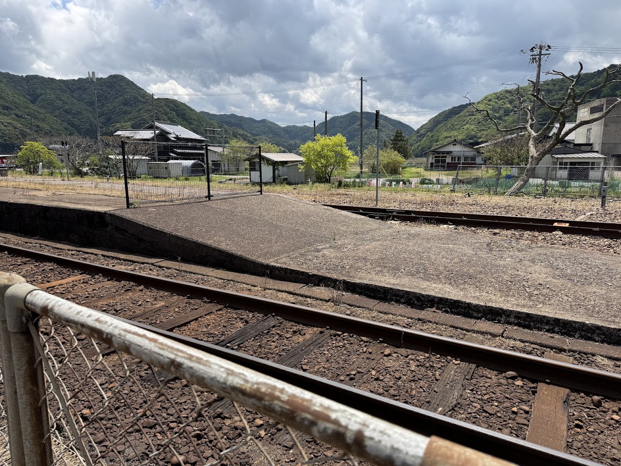 佐津駅ホームの一番西側