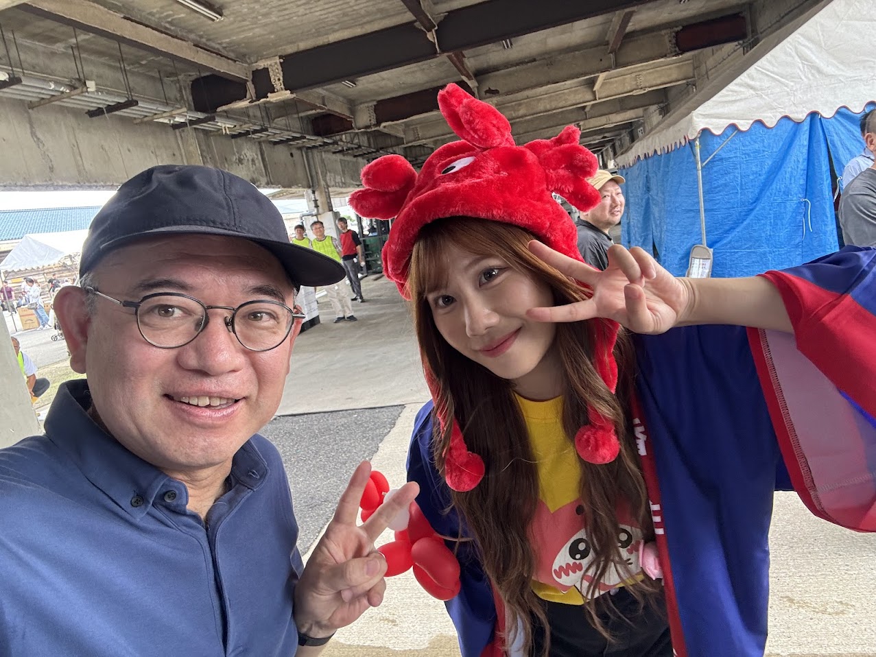 タレント石田優美さんと香住ガニまつりにて