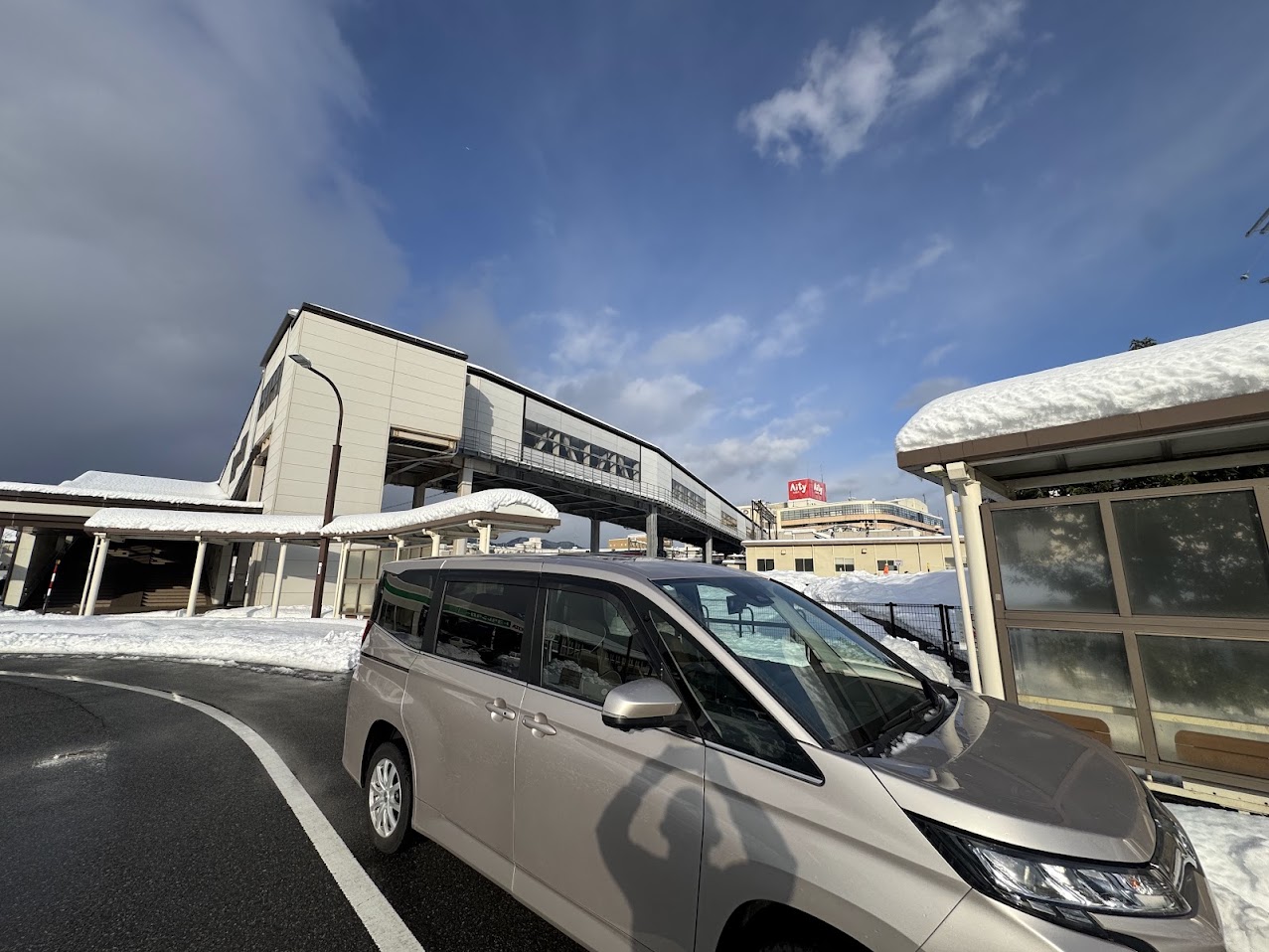 1月18日午後、豊岡駅にて