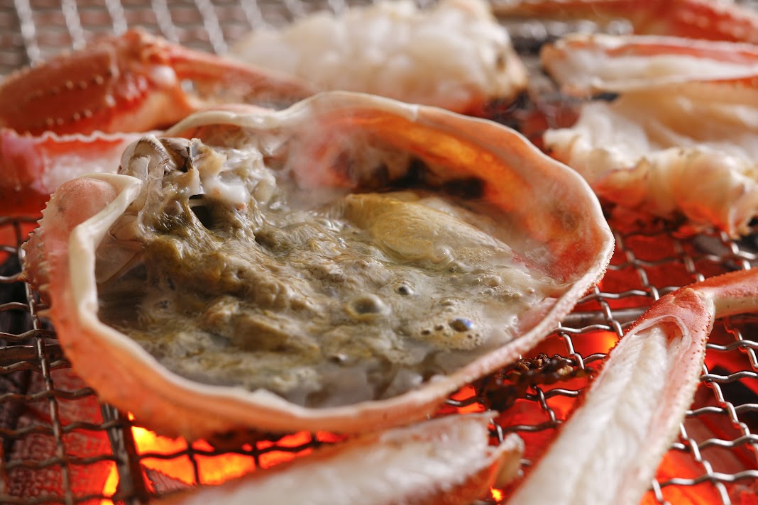 炭火焼きガニ＆甲羅みそ炭火焼