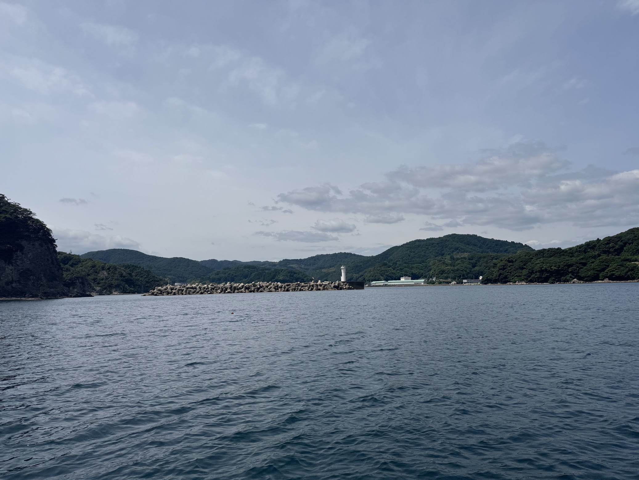 海側から柴山港を臨む